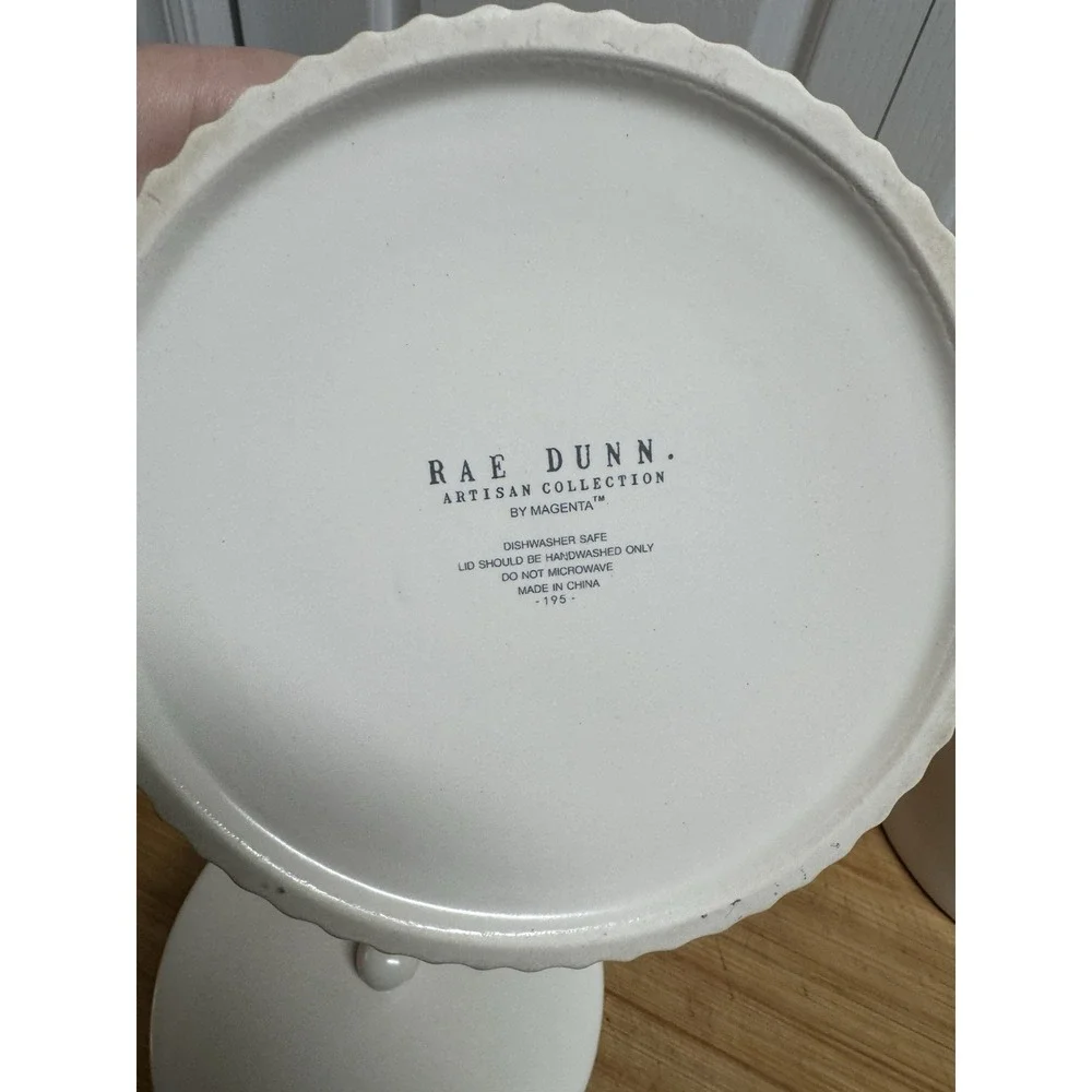 RARE Rae Dunn Artisan Collection by Magenta COFFEE White Ceramic Ribbed Canister